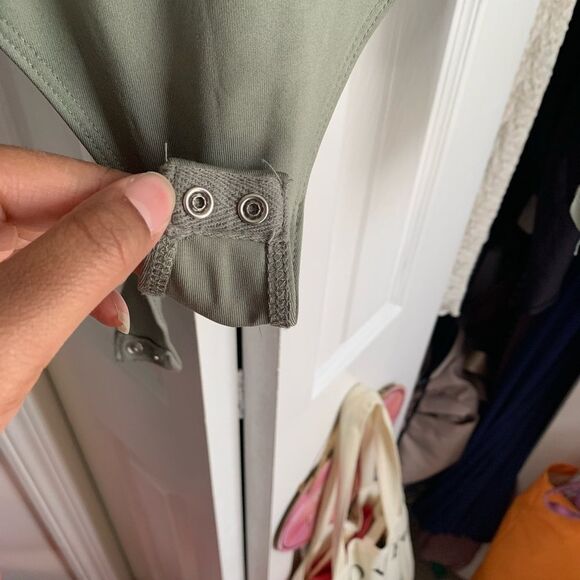 Sleek Olive Green Women's Top - Picture 2 of 4